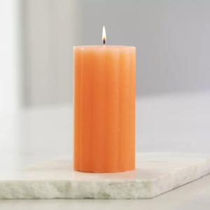 Grand Illusions Rustic Scalloped Pillar Candle